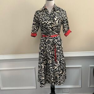 Dizzy Lizzy Mrs Maisel Dress Fit Flare With Pockets Black White Zebra Print